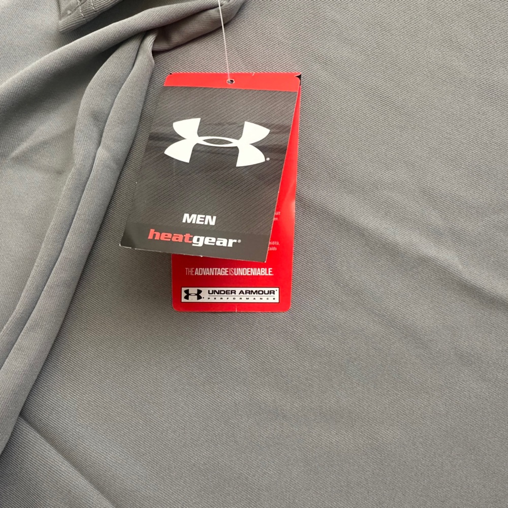 UNDER ARMOR Light Gray Polo Shirt - Heat Protection SIZE XXL Men’s Construction - Picture 4 of 6